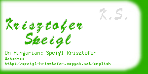 krisztofer speigl business card